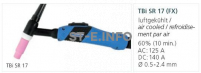 Горелка для аргонодуговой сварки TIG SR-P 17 FX TBi  8 м (газовое охлаждение) - st-e.info - Тверь