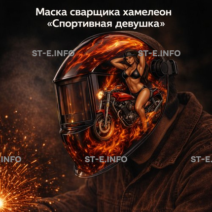 Маска сварщика хамелеон «Спортивная девушка» (YXE-718G PRO) - st-e.info - Тверь